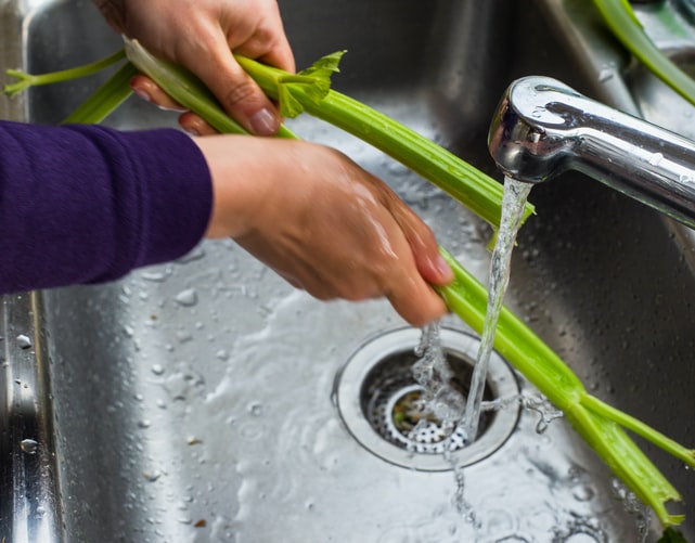 hands-washing-two-celery-stalks-in-kitchen-sink-under-running-faucet